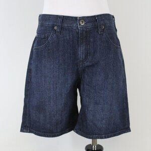 Eddie Bauer Boyfriend Midrise Denim Shorts Petite 4 Dark Wash Stretch Jean Short